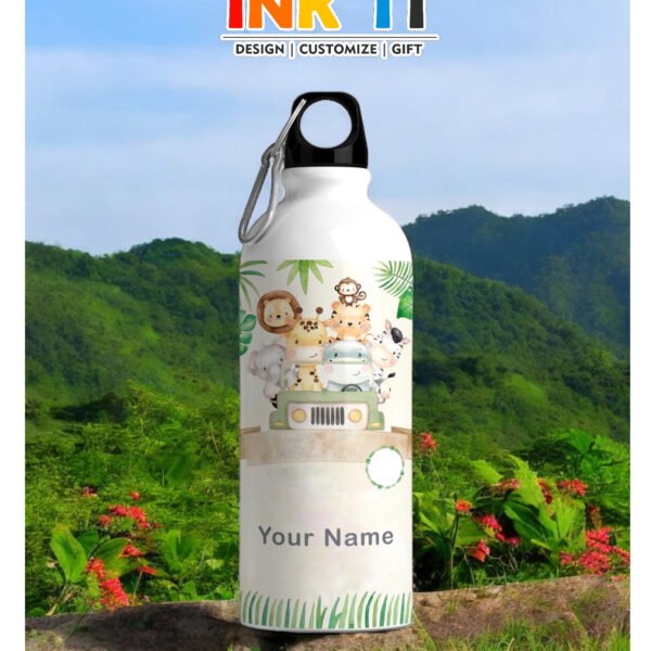 Jungle Theme with Custom Name- 600ml - Bottle