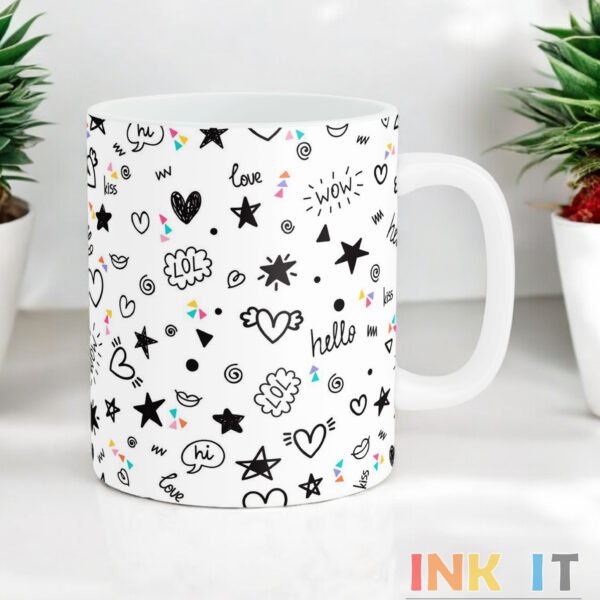 Hello Love Pattern Mug