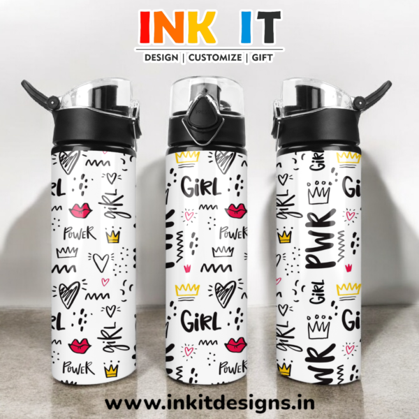 Girl Power - 750ml - Water Bottle - Black Cap