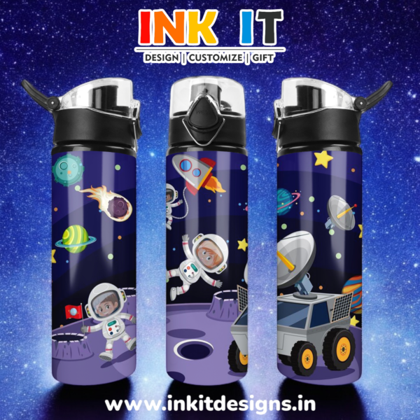 Astronaut | Space | Rocket - 750ml - Water Bottle - Black Cap