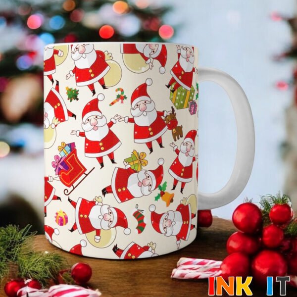 Santa Claus Pattern Mug : Christmas Vibes