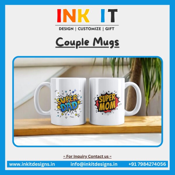 Super Dad / Super Mom : Couple Mugs
