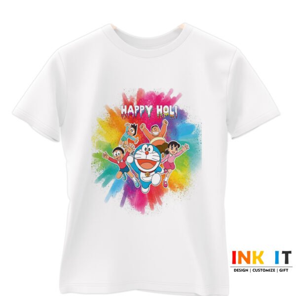 Doraemon Holi T-Shirt #IIH-15