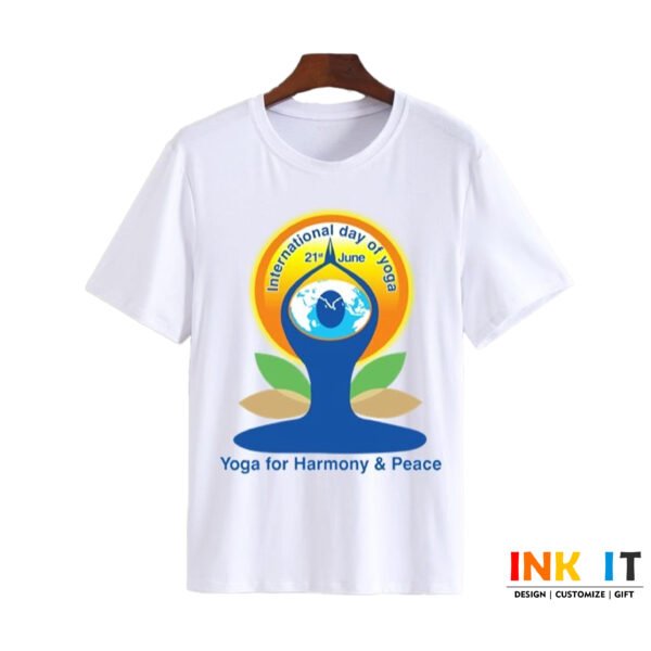 International Yoga Day Custom T-Shirt – White
