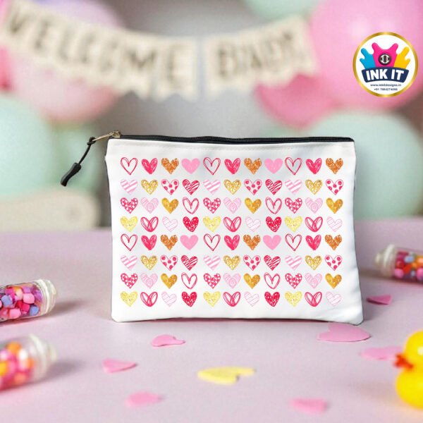 Multipurpose Satin Pouch : Hearts