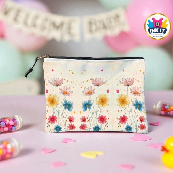 Multipurpose Satin Pouch : Flowers