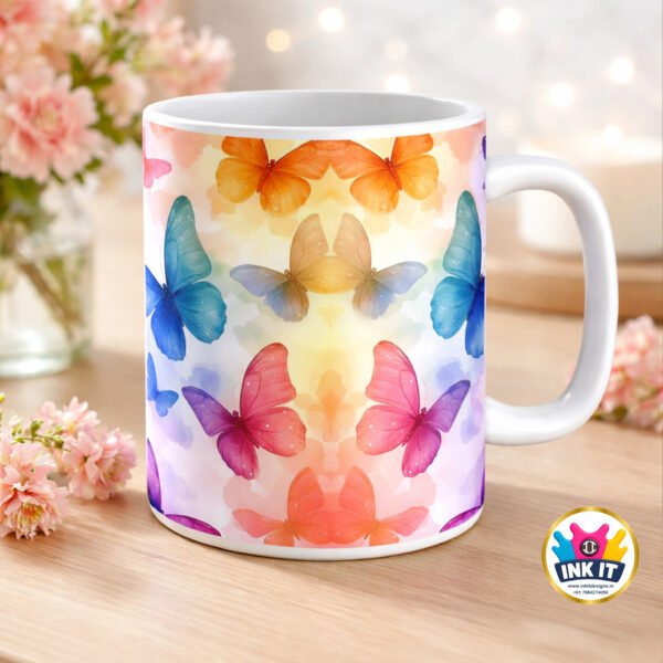 Colorful Butterfly Ceramic Mug